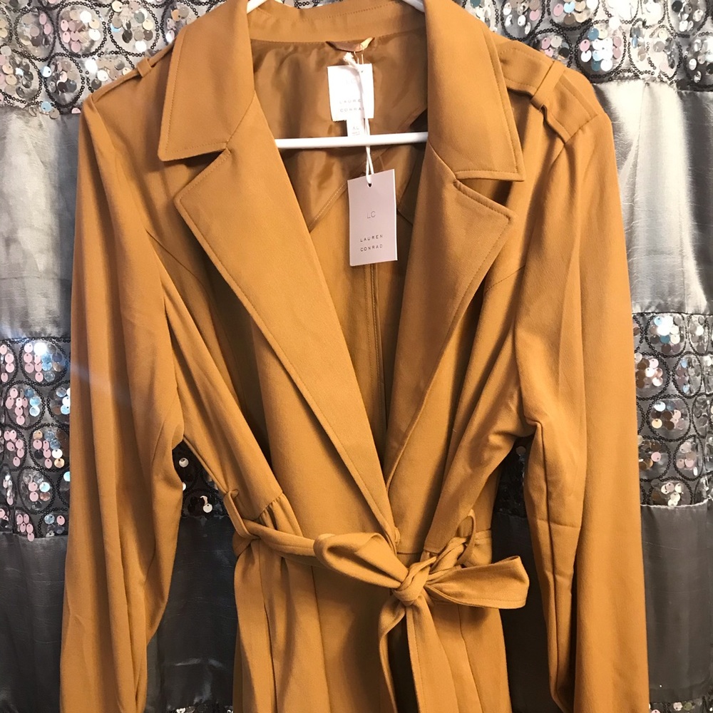 Brand new camel colored trench coat!